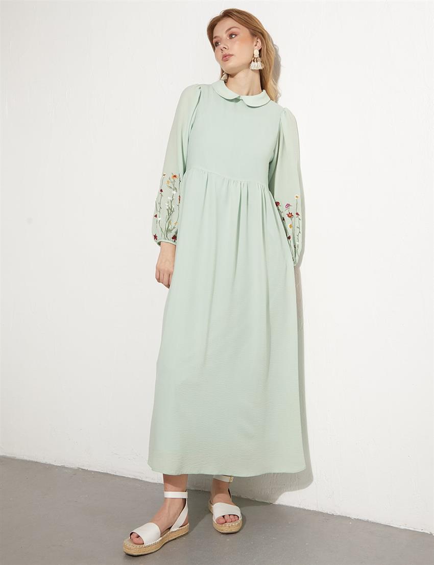 KY-B23-83019-86 فستان-أخضر مائي