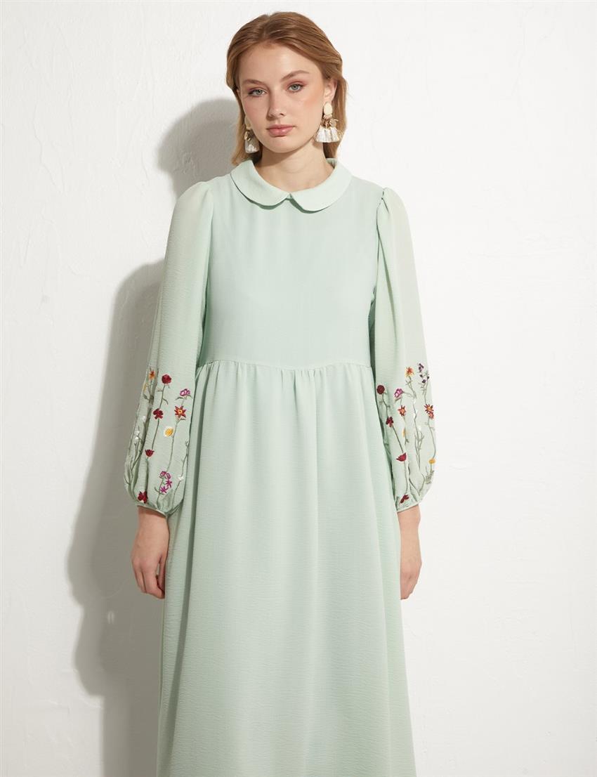 KY-B23-83019-86 فستان-أخضر مائي