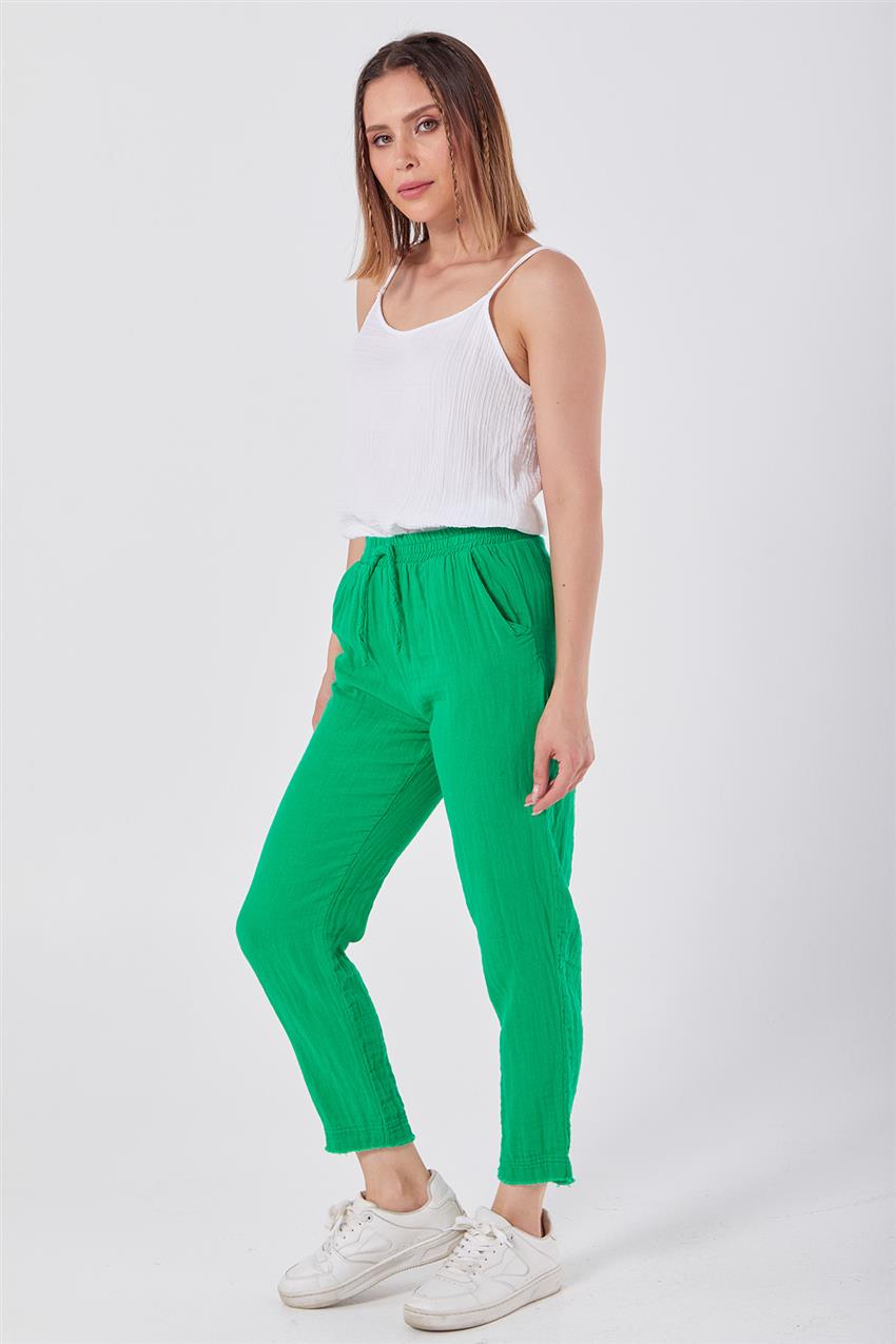Müslin Kumaş Benetton Yeşil Pantolon