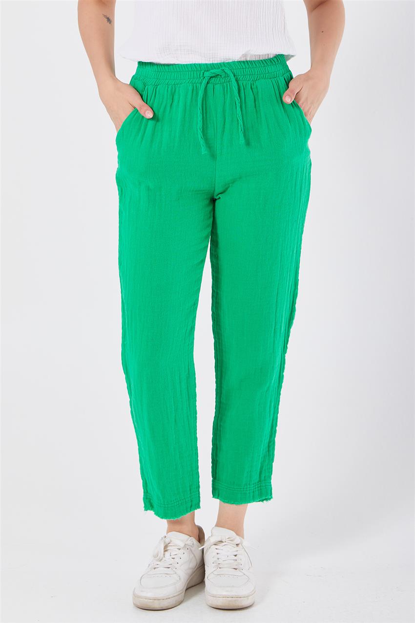 Müslin Kumaş Benetton Yeşil Pantolon