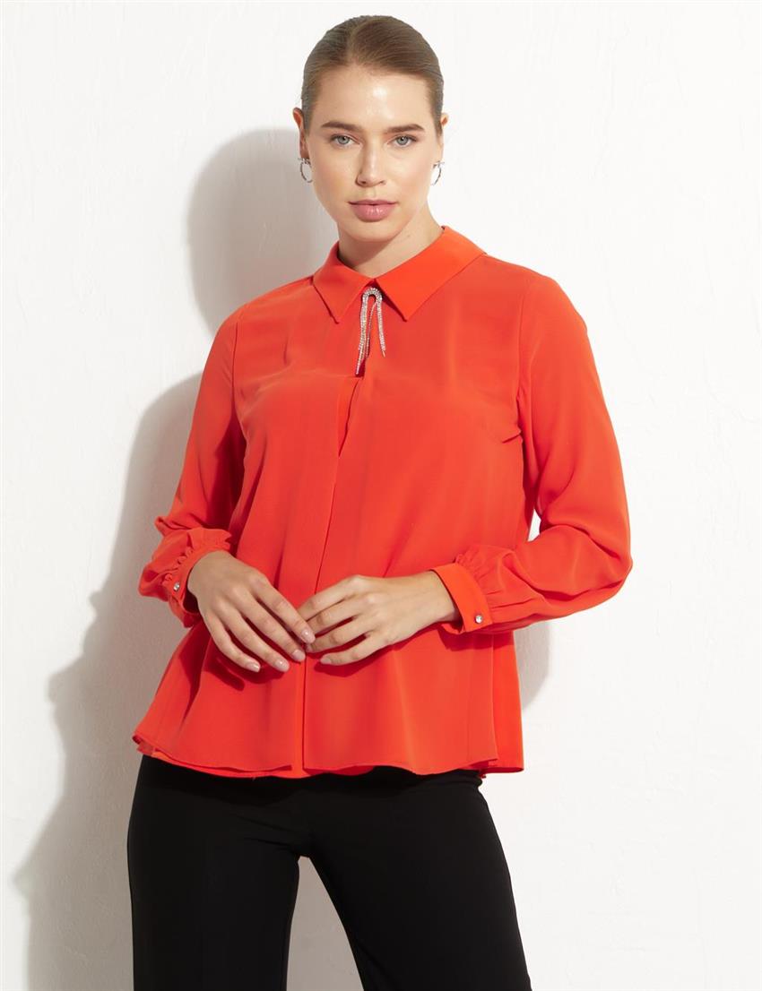 Blouse-Coral KY-B23-70004-37