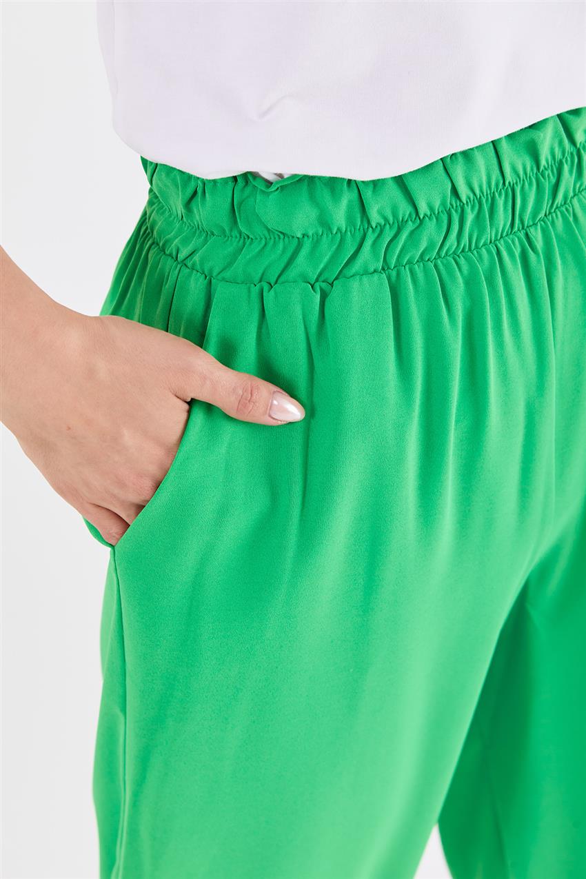 Dar Paça Dökümlü Pantolon -Yeşil M18104-21