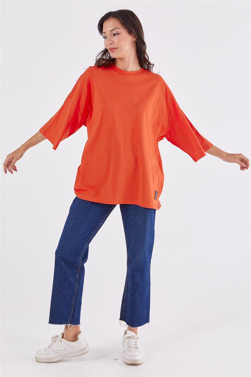 Oversize Basic Nar Çiçeği T-shirt