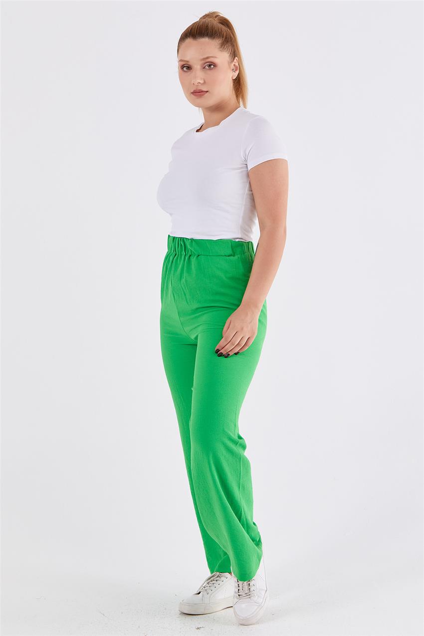 Beli Lastikli Bol Pantolon -Yeşil M18103-21