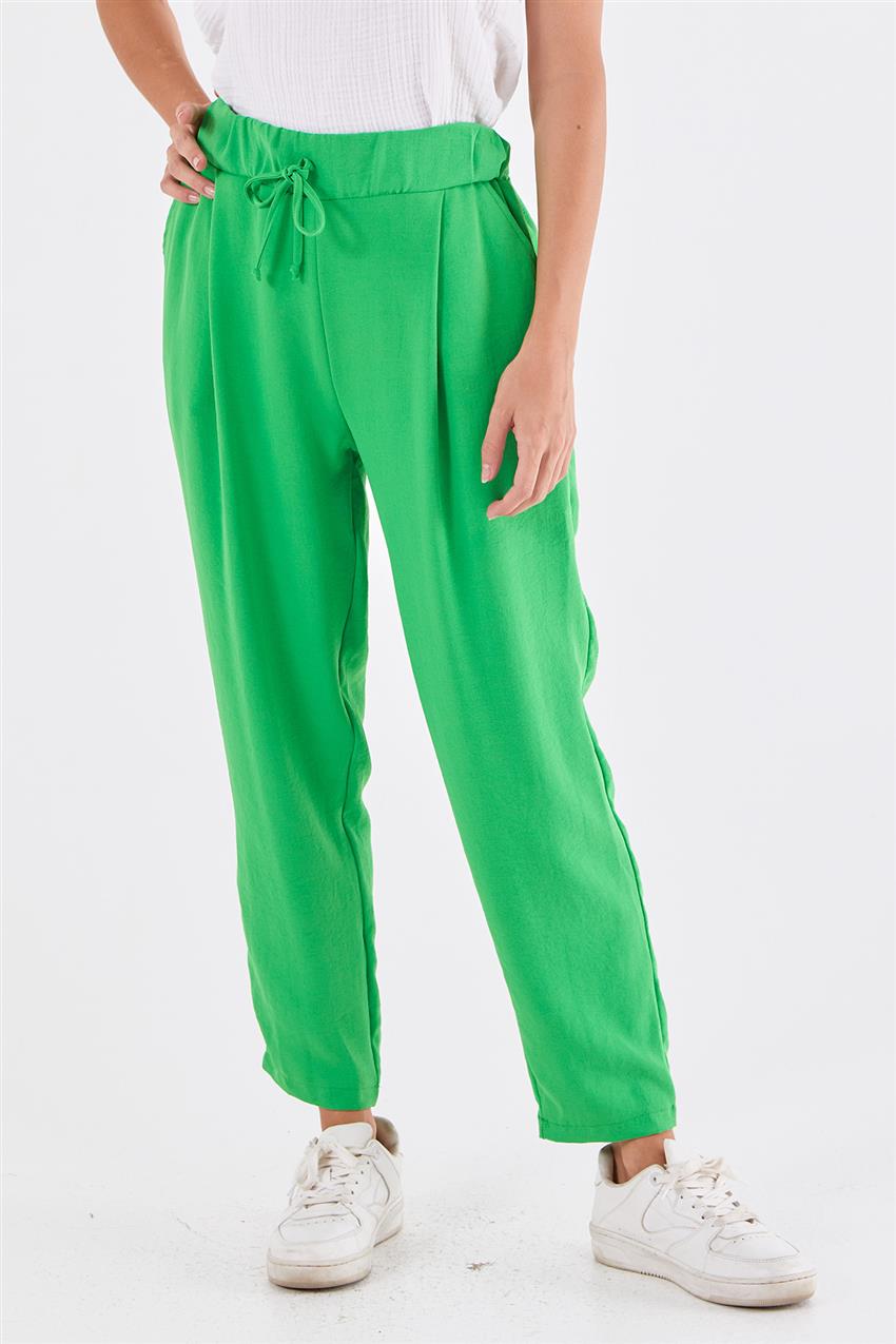 Cepli Dökümlü Yeşil Pantolon