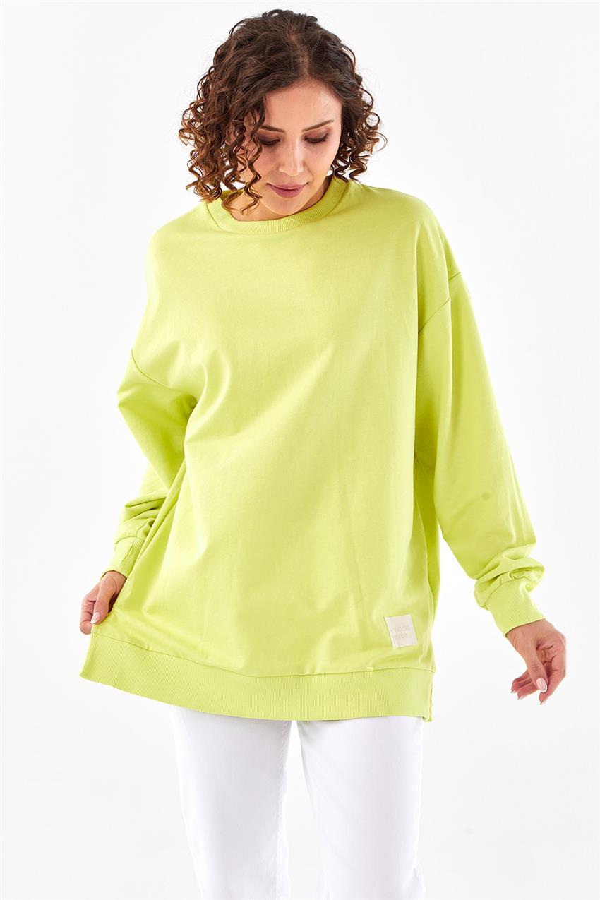 Basic Açık Yeşil Sweatshirt