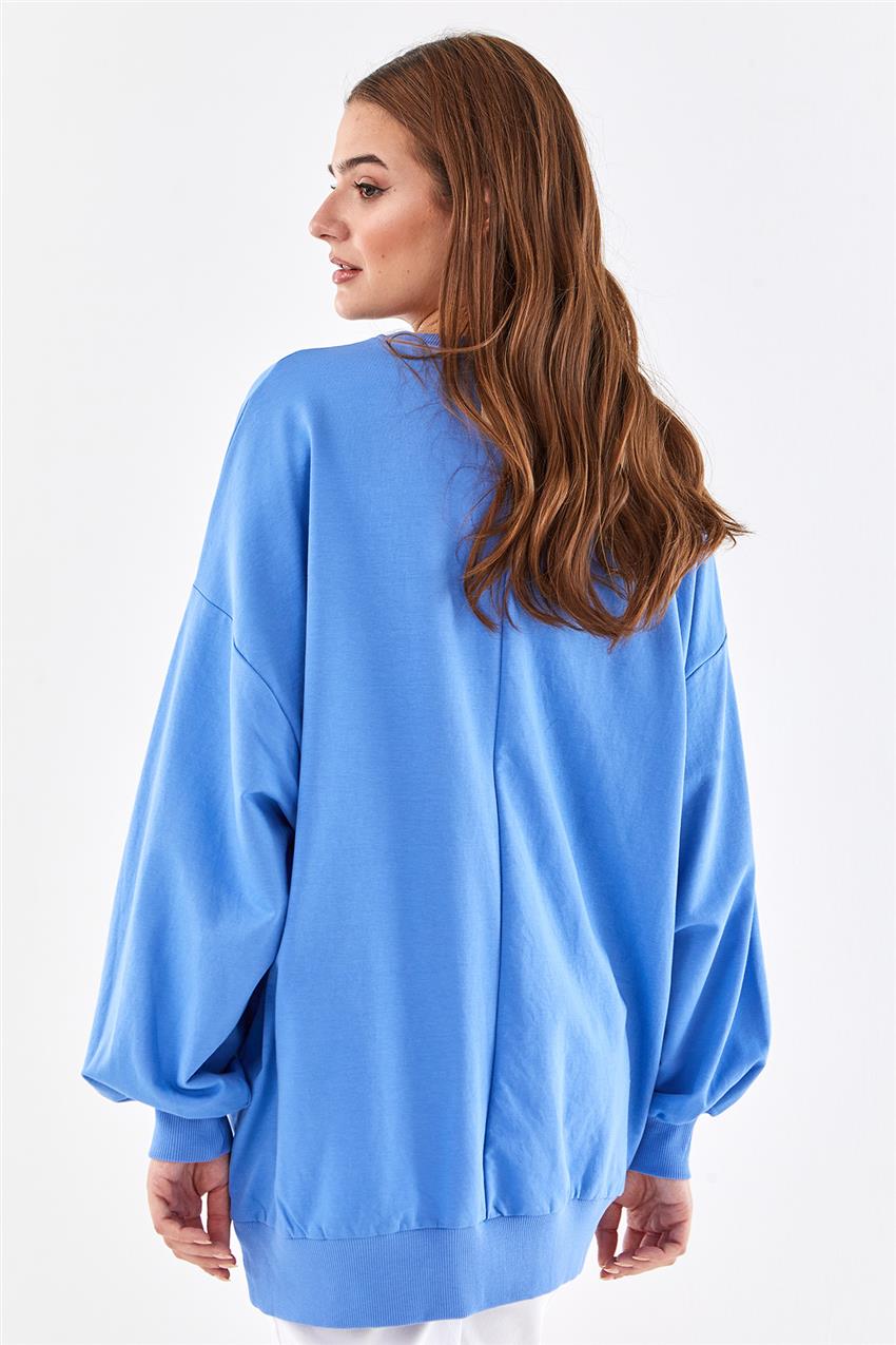 Oversize Basic Mavi Sweatshirt
