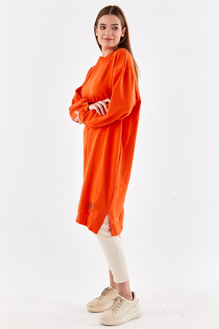 Basic Uzun Oranj Sweatshirt