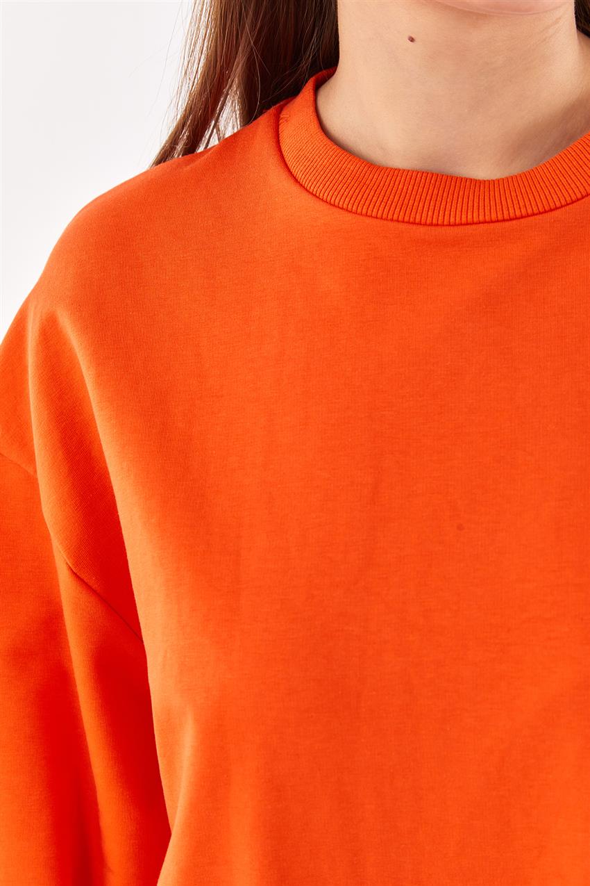 Basic Uzun Oranj Sweatshirt