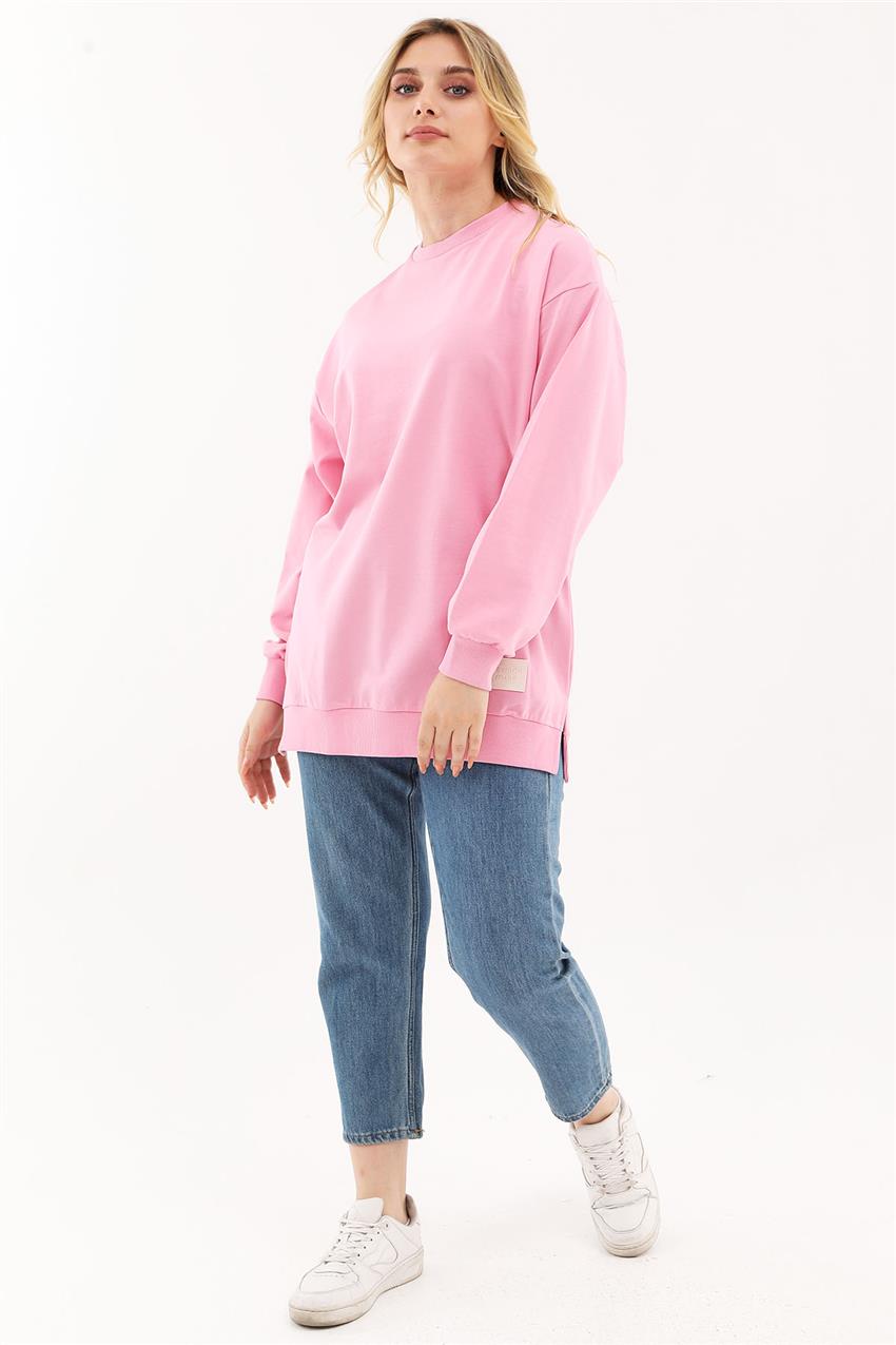 Basic Pembe Sweatshirt