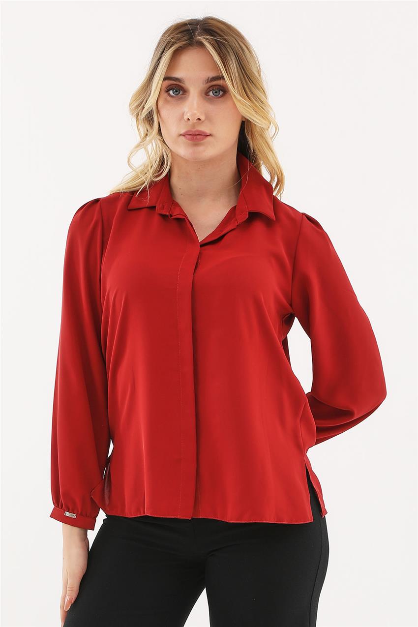 Blouse-Claret Red 220007-R058