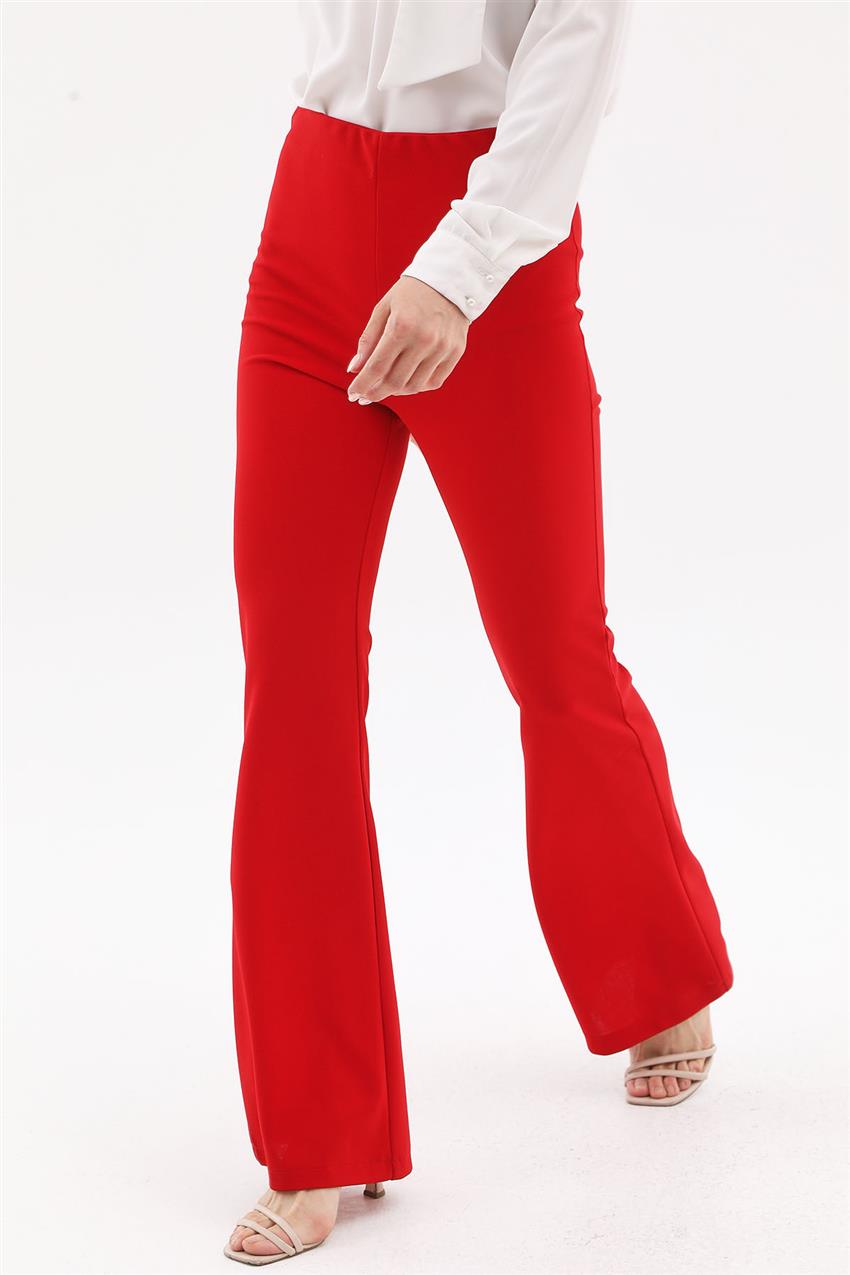 Scuba İspanyol Paça Kırmızı Pantolon