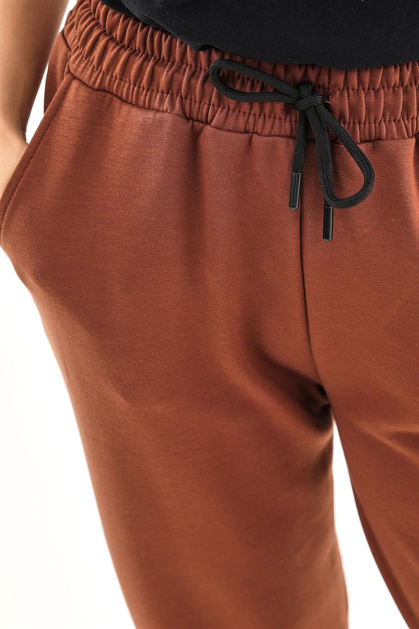 Modal Kumaş Kahverengi Jogger Pantolon