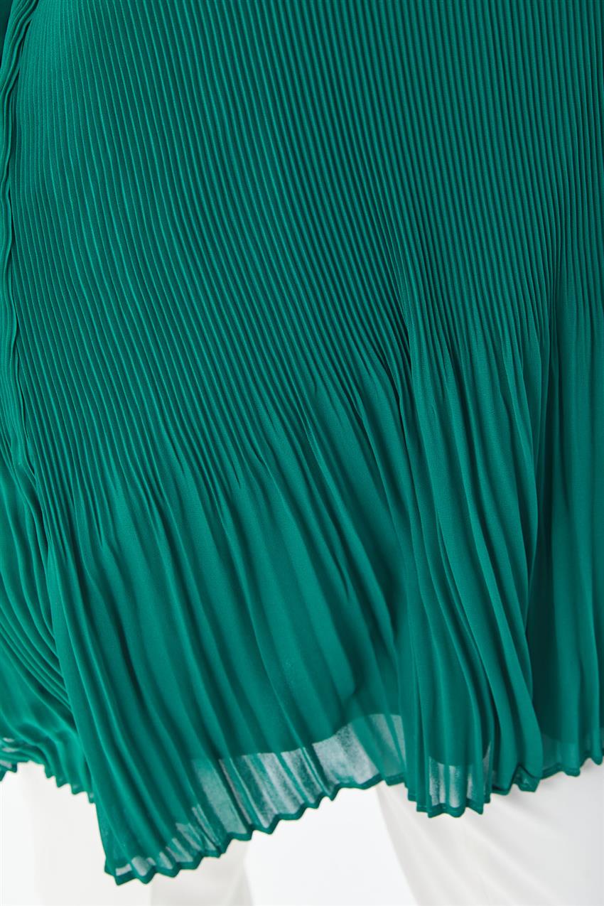 Astarlı Pileli Tunik-Yeşil 6582-21