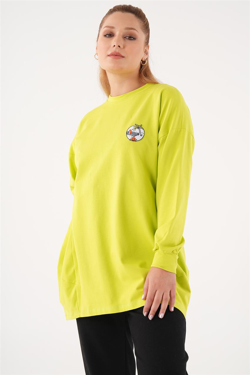 Armalı Ribanalı Fıstık Yeşili Sweatshirt