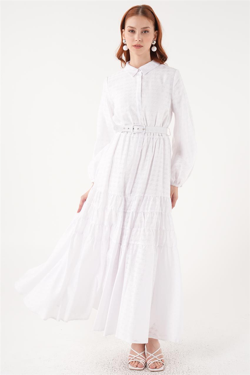 KA-B23-23050-02 فستان-بصرية الأبيض