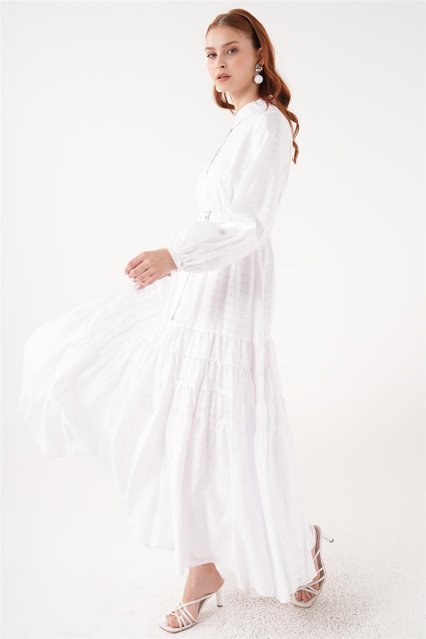 KA-B23-23050-02 فستان-بصرية الأبيض
