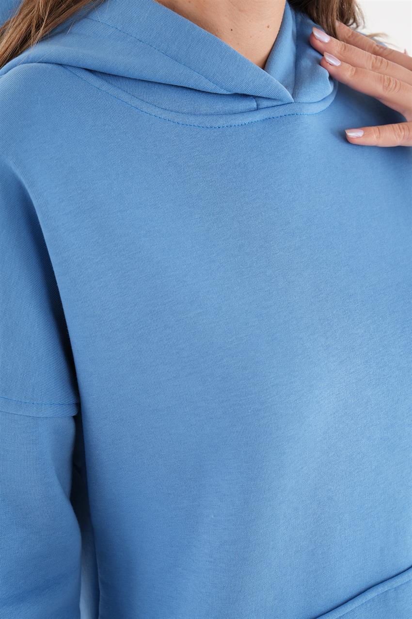 Kanguru Cepli Mavi Sweatshirt 