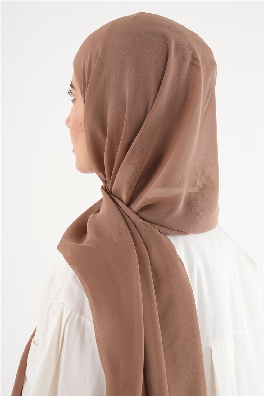Büyük Hijab Boneli Şifon Şal-Vizon 810003-72