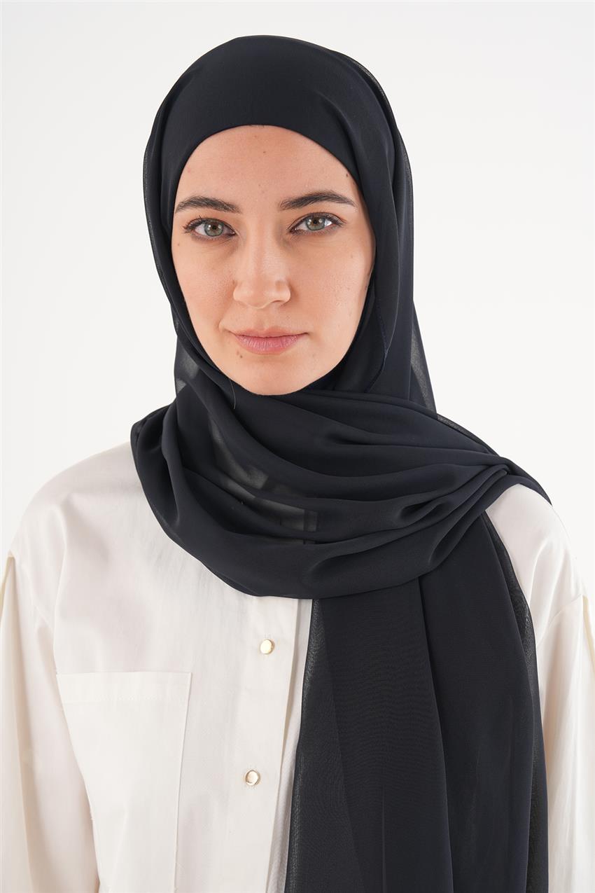 Levidor Büyük Hijab Boneli Şifon Şal-Siyah 810003-01 | E-Tesettür