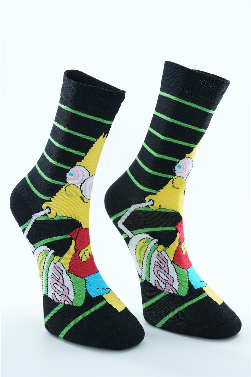 Bart Simpson Temalı Uzun Çorap-Karma 4292-284