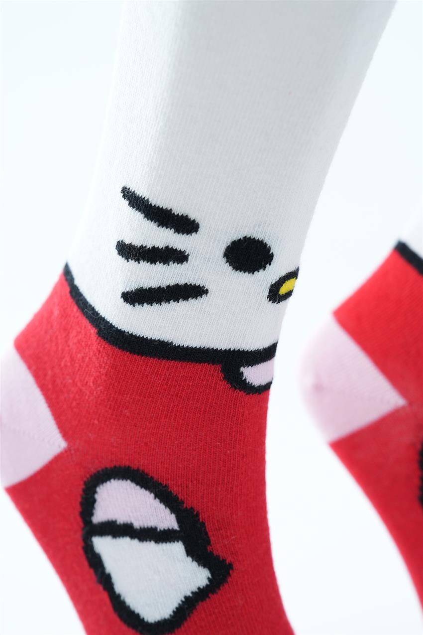 Hello Kitty Temalı Uzun Çorap-Karma 2120-284