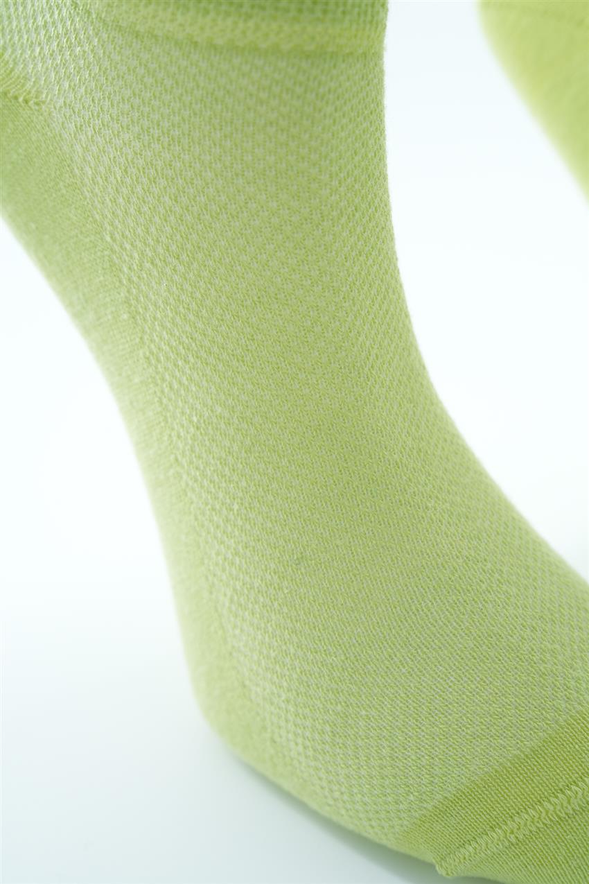 Delikli Basic Babet Çorap-Açık Yeşil 6446-25