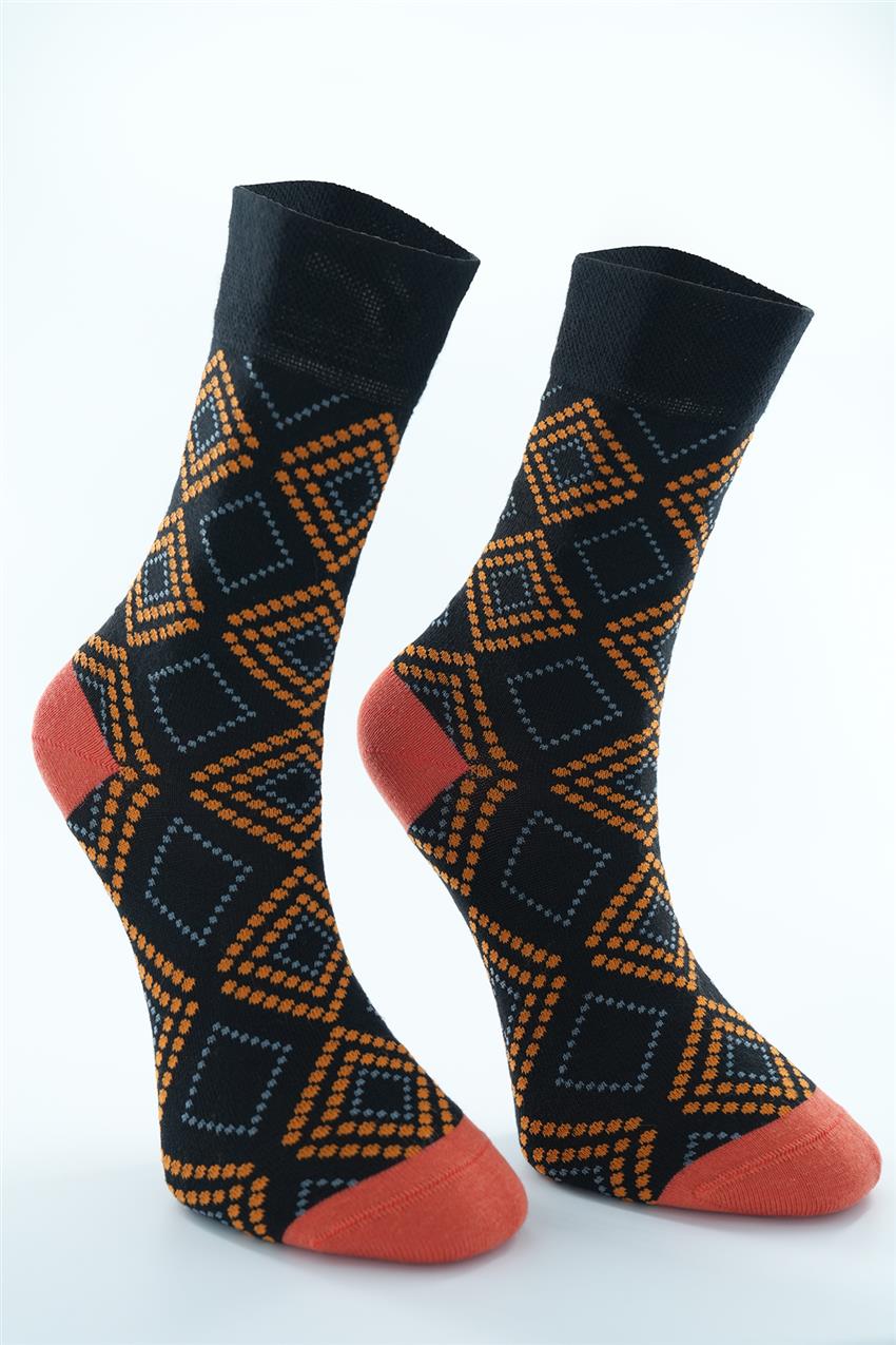 Nokta Desenli Soket Çorap-Siyah 4523-01