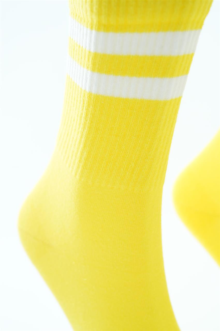 Çizgili Uzun Çorap-Sarı 1338-29