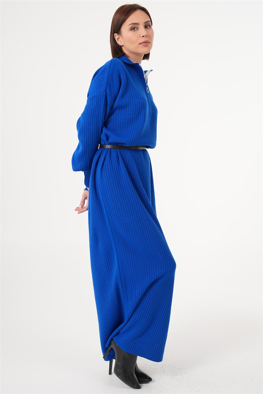 1453-47 فستان-أزرق غامق