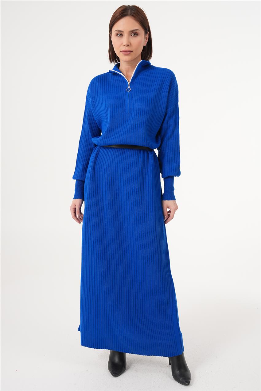 1453-47 فستان-أزرق غامق