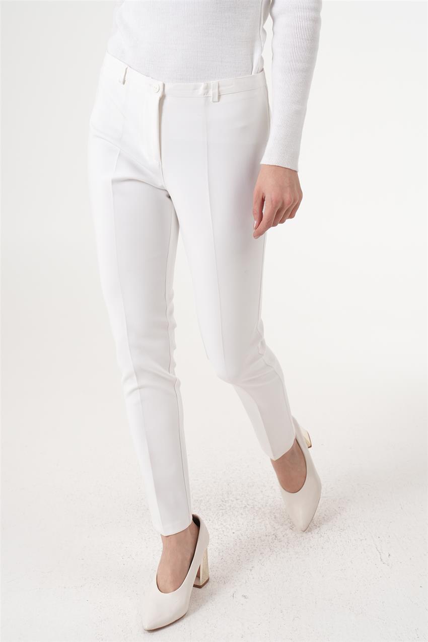 İnce Kemer Kısa Pantolon-Optik Beyaz 356-175