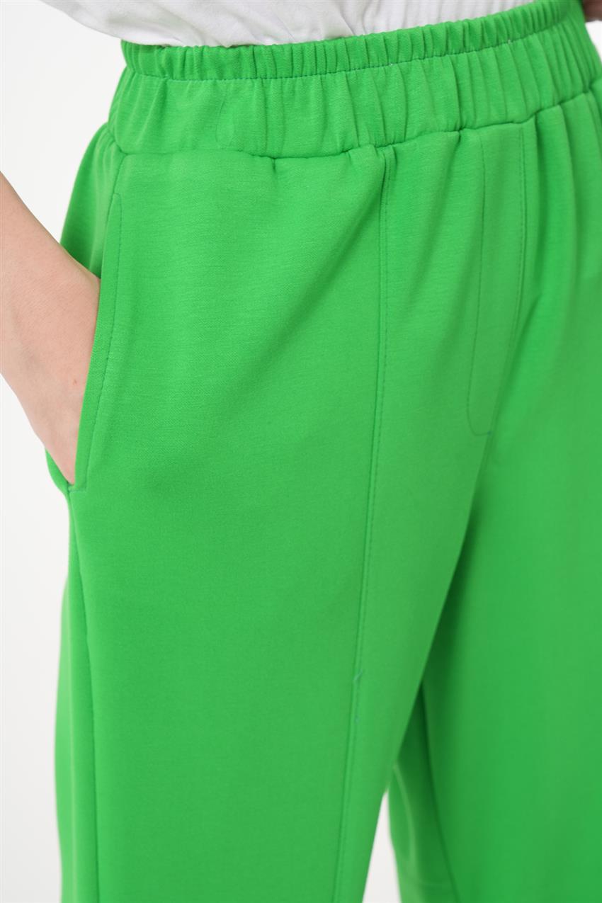 Önden Parçalı Örme Pantolon-Açık Yeşil 5526-25