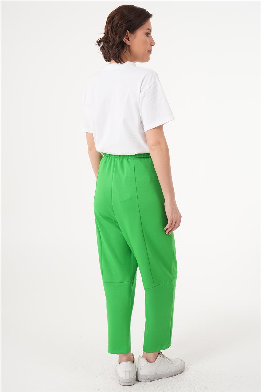 Arkası Lastikli Parçalı Açık Yeşil Örme Pantolon