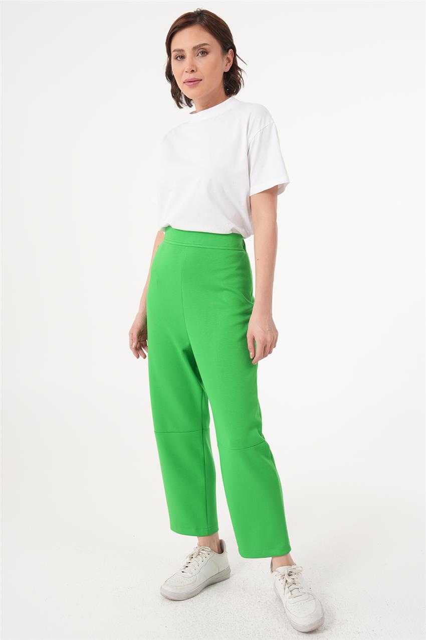 Arkası Lastikli Parçalı Açık Yeşil Örme Pantolon