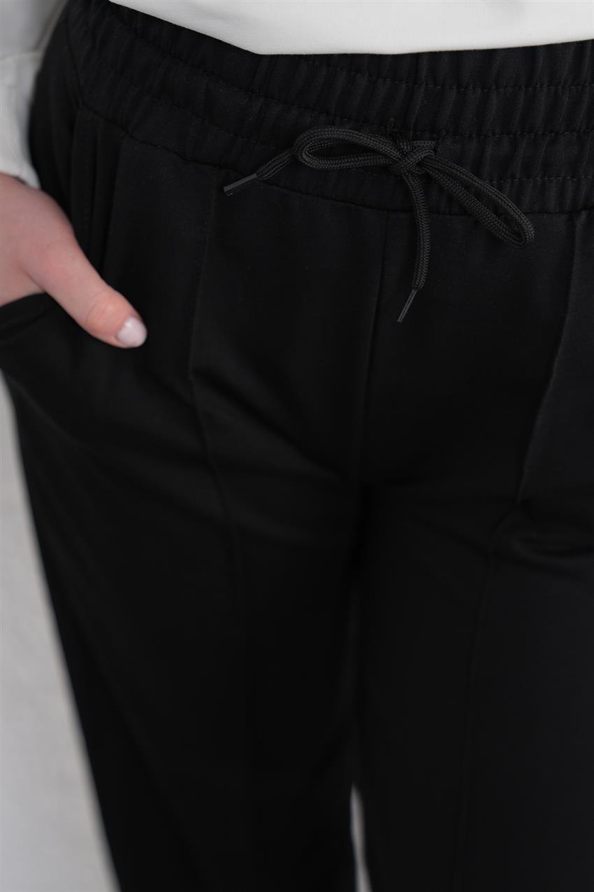 Yüksek Bel Pantolon-Siyah 18143-01