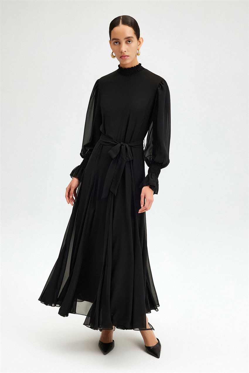 24S1X0022-101 فستان-أسود