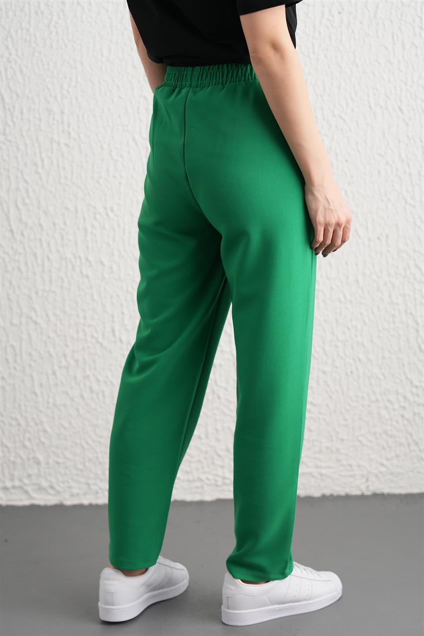 Beli Lastikli Cepli Yeşil Pantolon