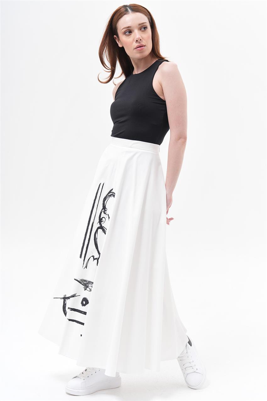 Skirt-White Black K-29010-203