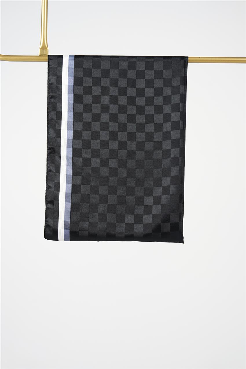 Monogrom Damalı Şal-Siyah Beyaz R555-203