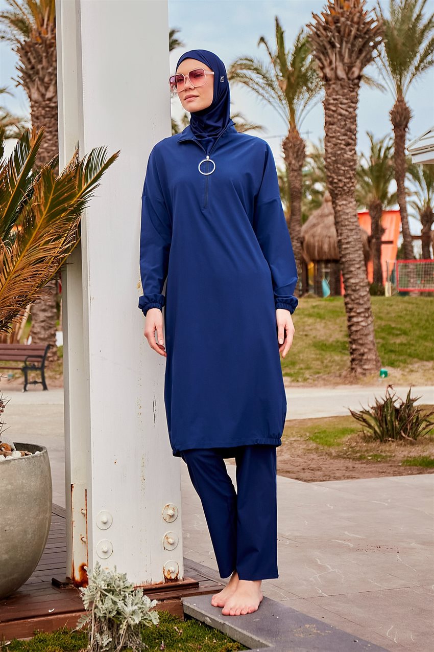 Hijab Swimwear-Navy Blue M2403-17