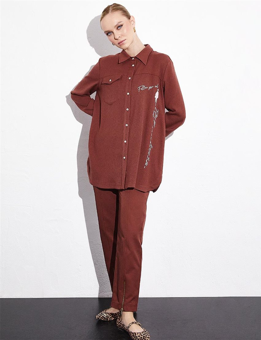 Blouse-Chestnut KA-A23-11059-312