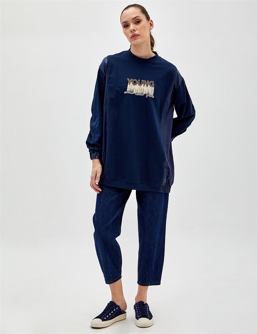 Sweatshirt-Dark Navyblue KA-A23-31007-146