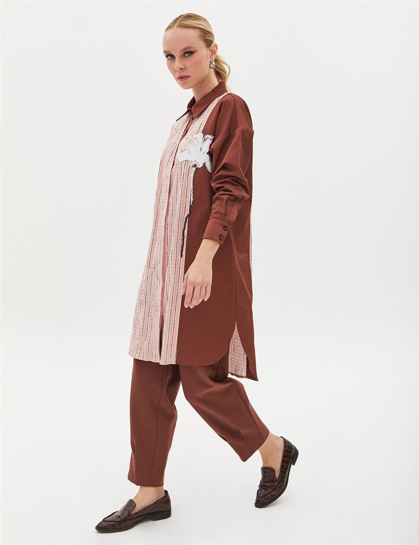 Tunic-Brown KA-A23-21083-15