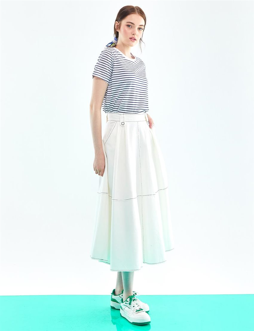 Skirt-Ecru KA-B23-12015-35