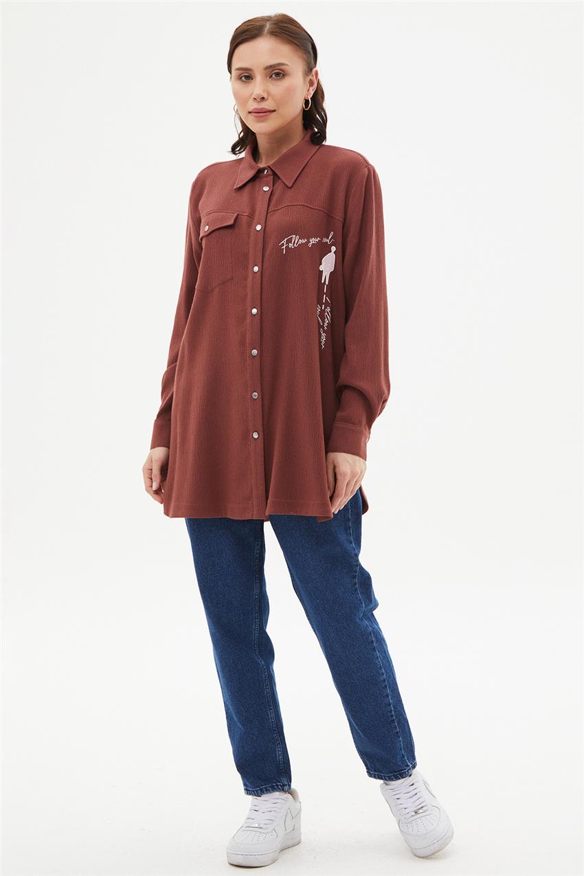 Blouse-Chestnut KA-A23-11059-312