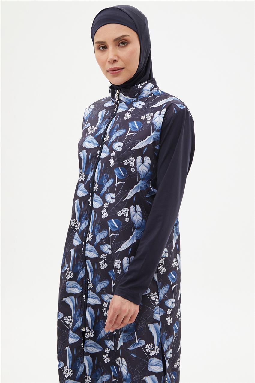 Hijab Swimwear-Navy Blue NBB-55507-17