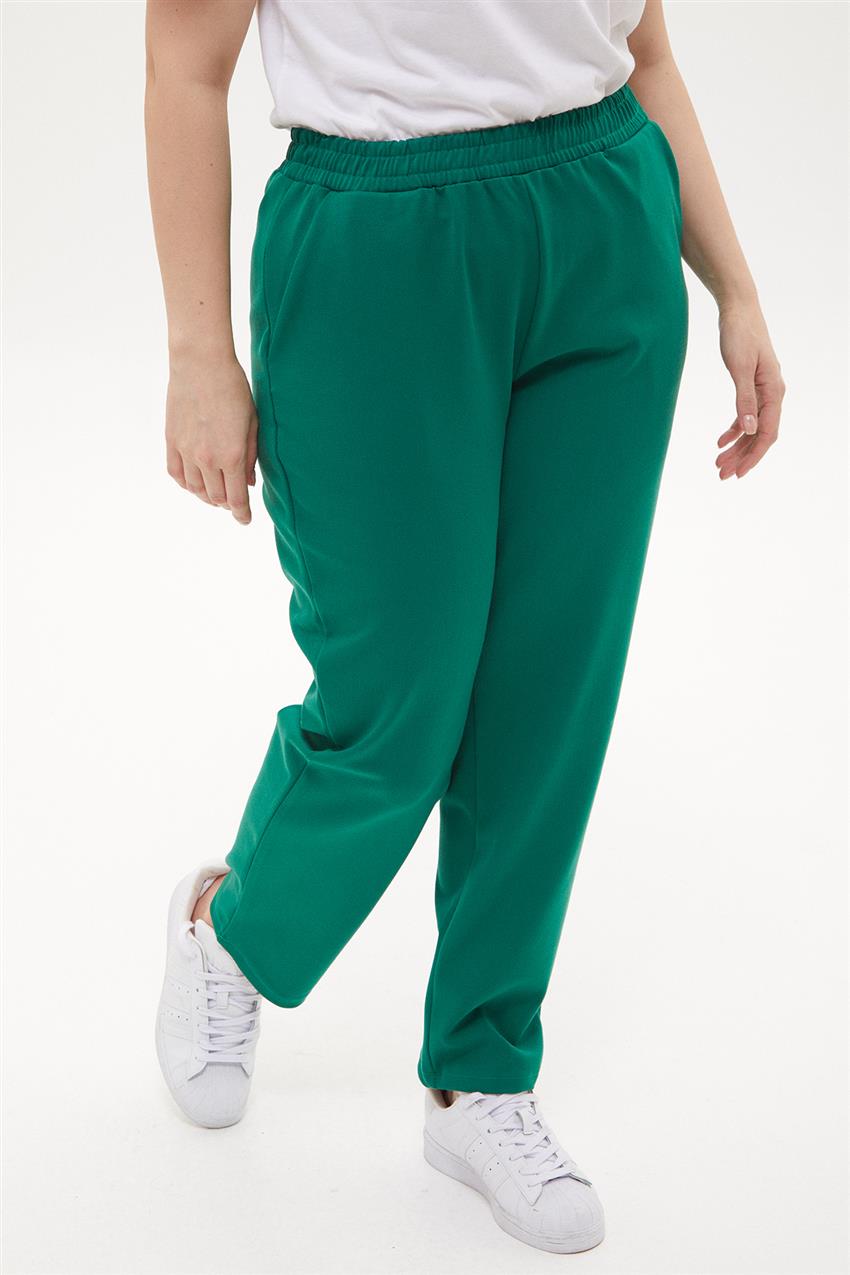 Beli Lastikli Cepli Açık Yeşil Pantolon