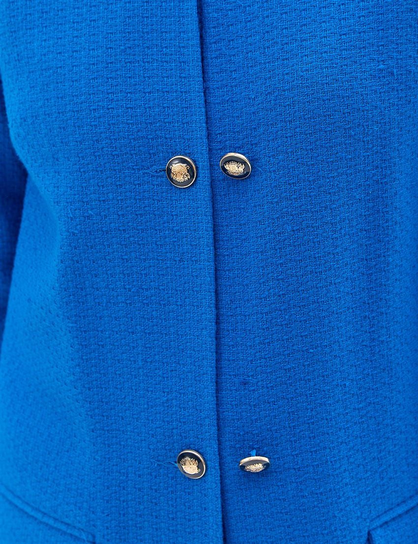 Çift Düğmeli Tüvit Mavi Ceket