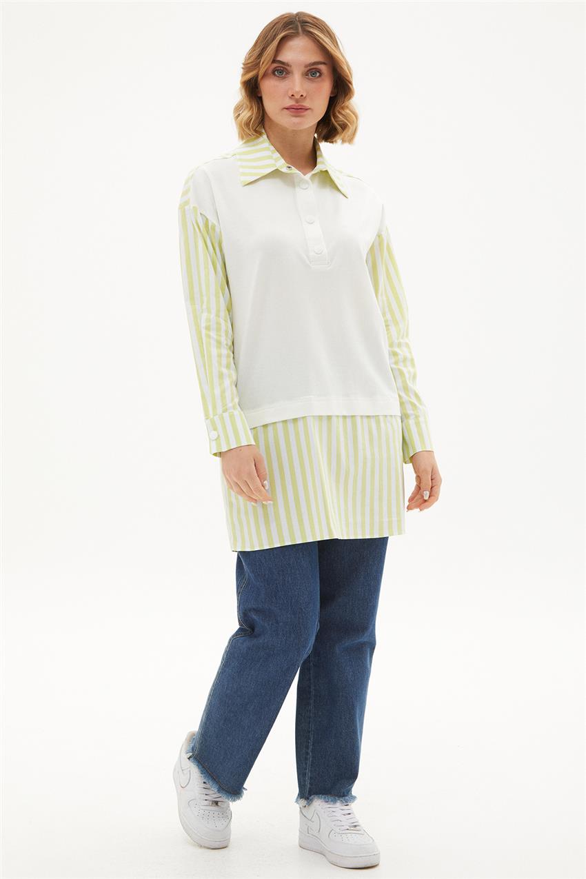Sweatshirt Gömlek Detaylı-Fıstık Yeşili 270013-R090